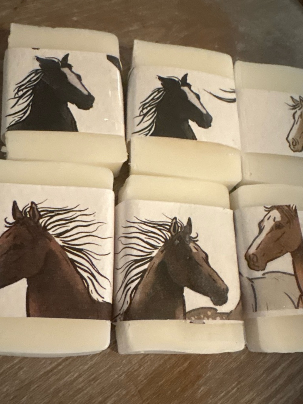 Artisan Horse-Print Bath Soap -All natural goats milk soap - Cream Cocanut Bar